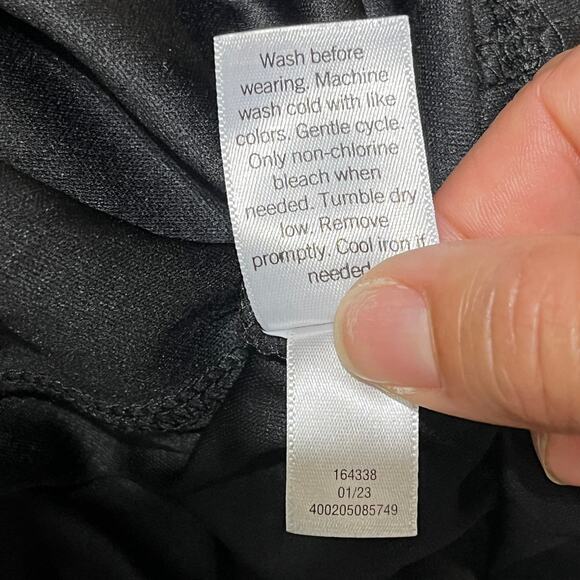 Nine West Women's Button Front Ruffle Hem Dress XXL Sleeveless Black Yellow - Picture 6 of 8